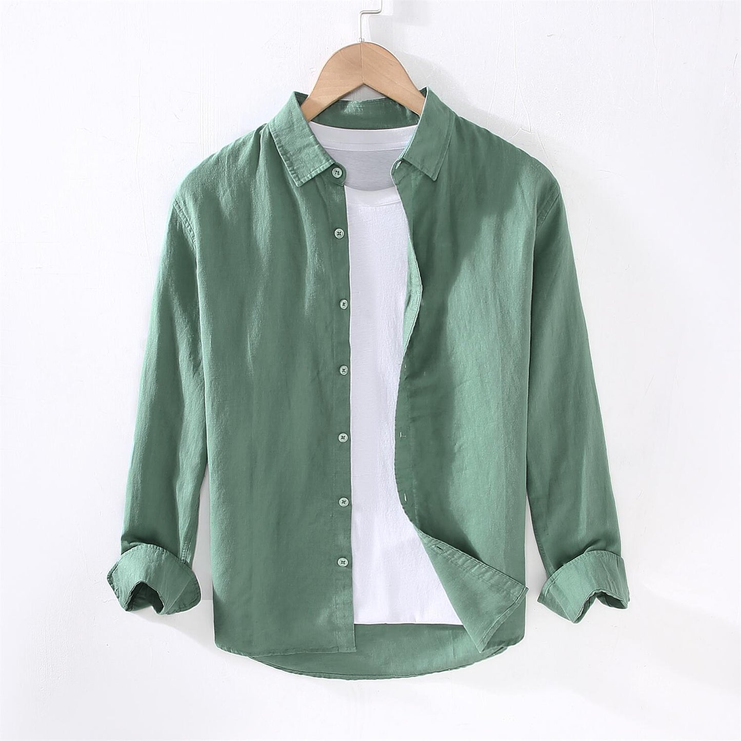 Long Sleeve Cotton Linen Casual Shirt